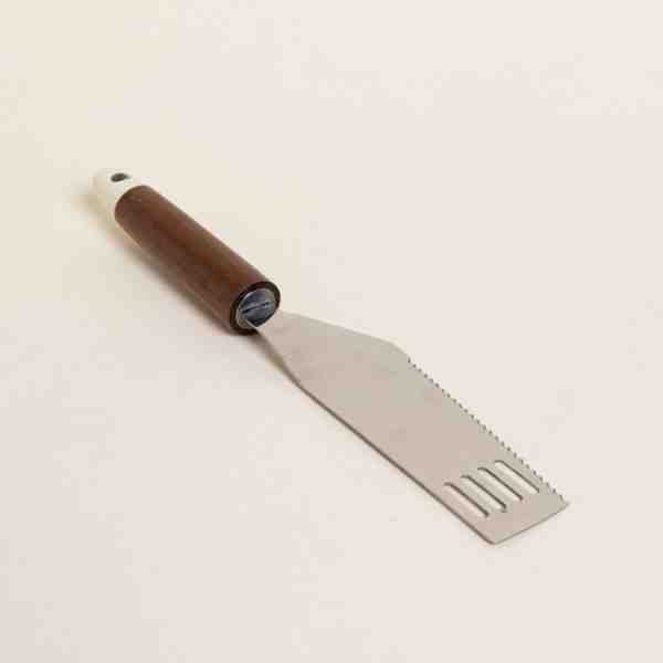 ESPATULA SERRUCHO DE ACERO INOXIDACLE Y MADERA ACAICA 28 CM